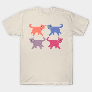 4 Colorful Cats T-Shirt